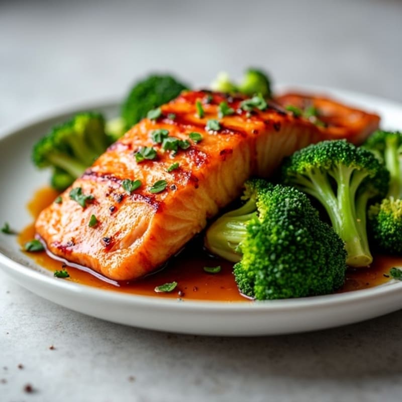 Teriyaki Glazed Salmon with Roasted Broccoli