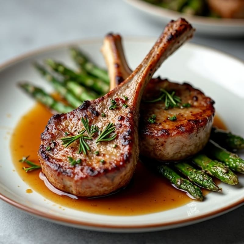 Herb-Roasted Lamb Chops with Crispy Asparagus
