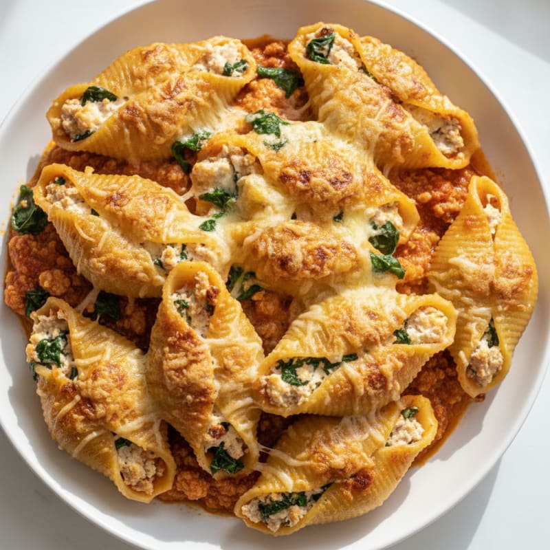 Baked Spinach Ricotta Stuffed Shells