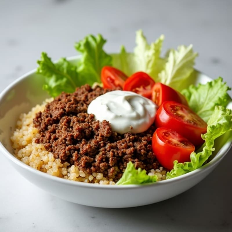Seasoned Ground Beef Bowl with Special Sauce