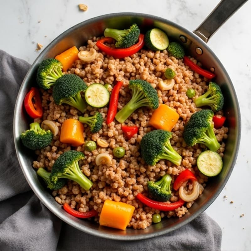 Hearty Ground Chicken Skillet with Roasted Vegetables