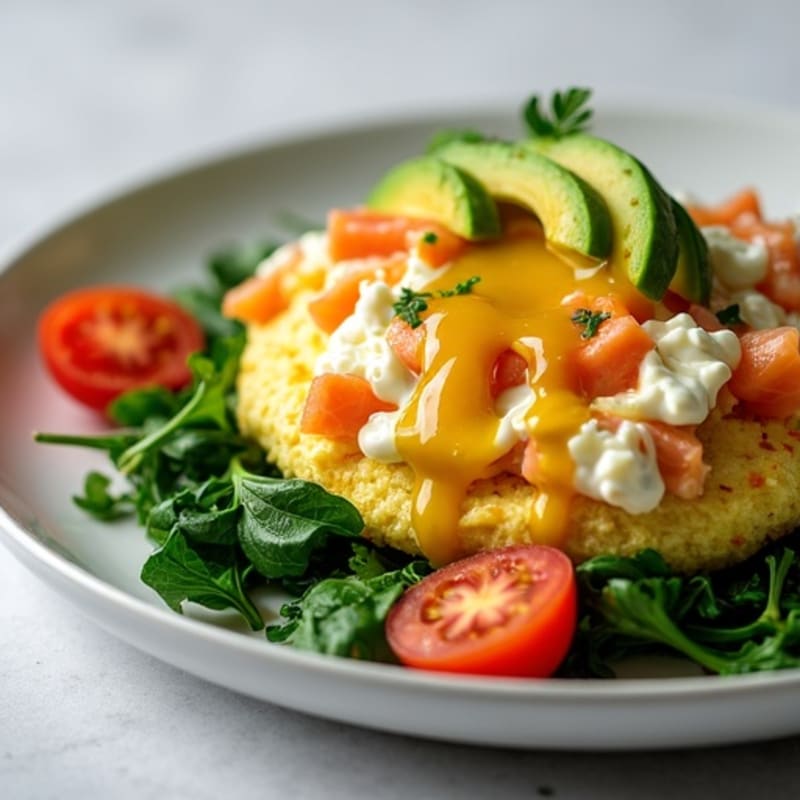 Egg White and Smoked Salmon Scramble with Sautéed Spinach