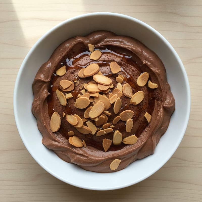 Chocolate Protein Greek Yogurt with Toasted Almonds