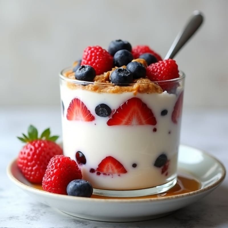 Creamy Greek Yogurt Parfait with Mixed Berries and Almond Butter