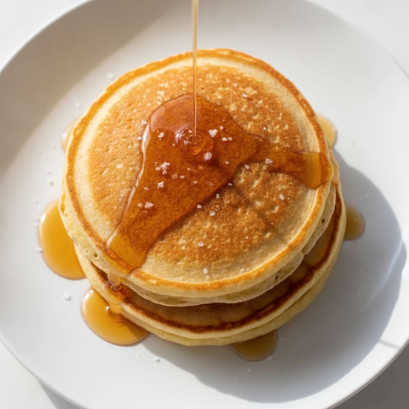 Classic Buttermilk Pancakes with Maple Syrup