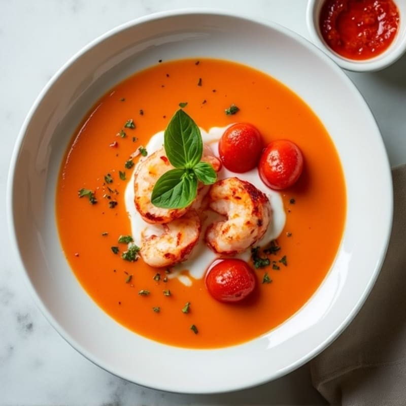 Healthy Creamy Lobster and Roasted Tomato Soup