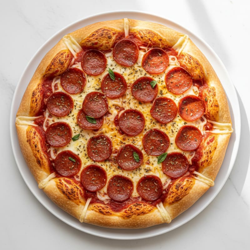 Crispy Pepperoni Stuffed Crust Pizza