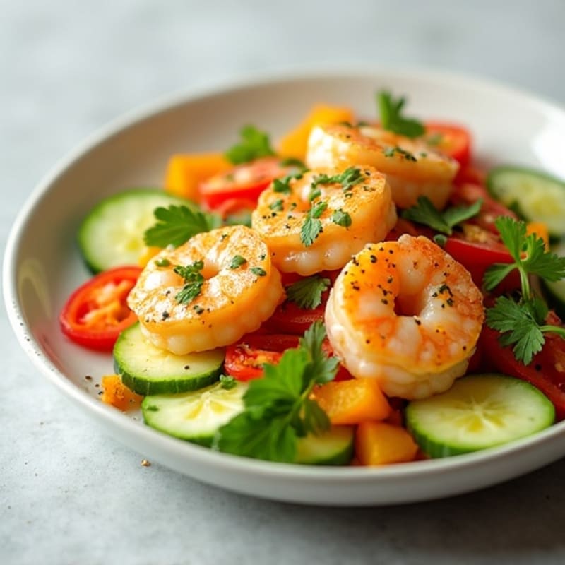 Fresh Citrus Shrimp with Creamy Avocado and Crisp Vegetables