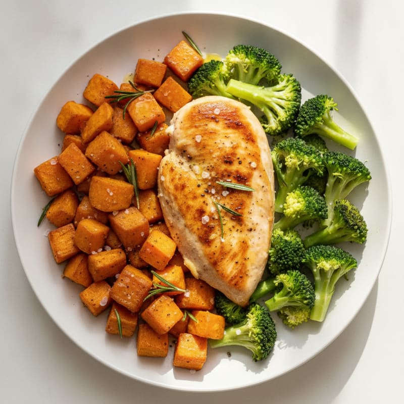 Roasted Chicken Breast and Sweet Potatoes