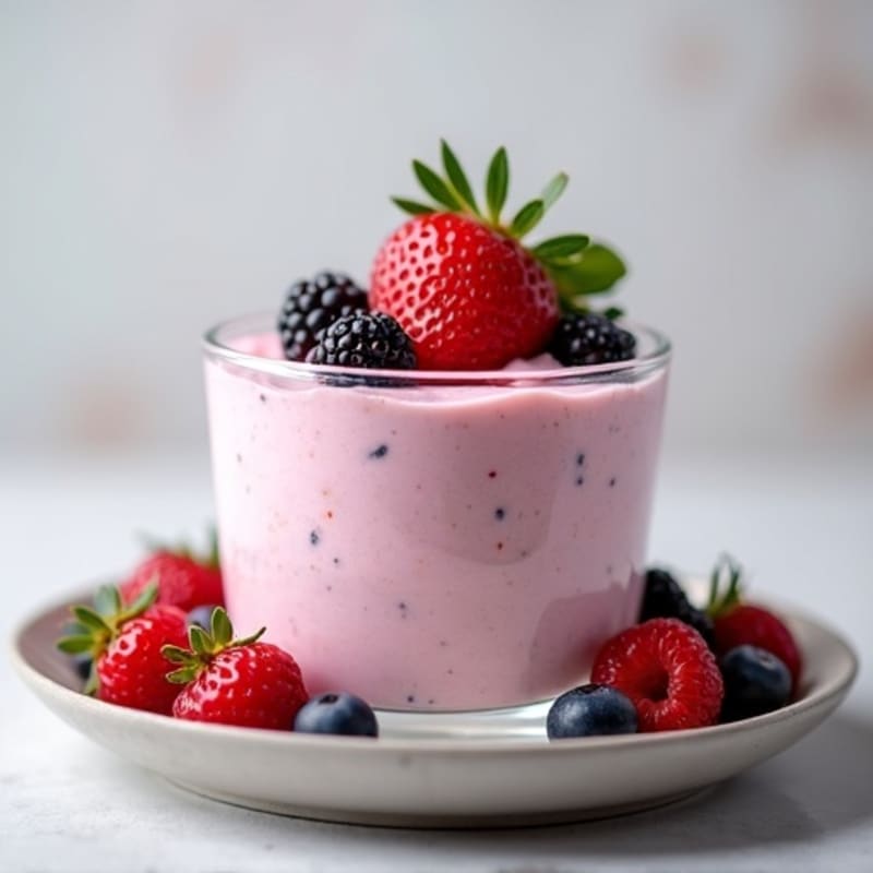 Silky Greek Yogurt Protein Mousse with Mixed Berries