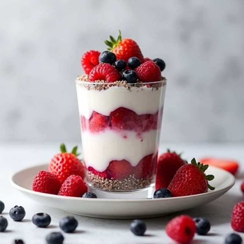Greek Yogurt Protein Parfait with Mixed Berries