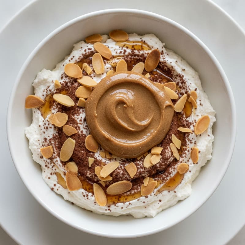 Silky Chocolate Protein Pudding with Greek Yogurt and Almonds
