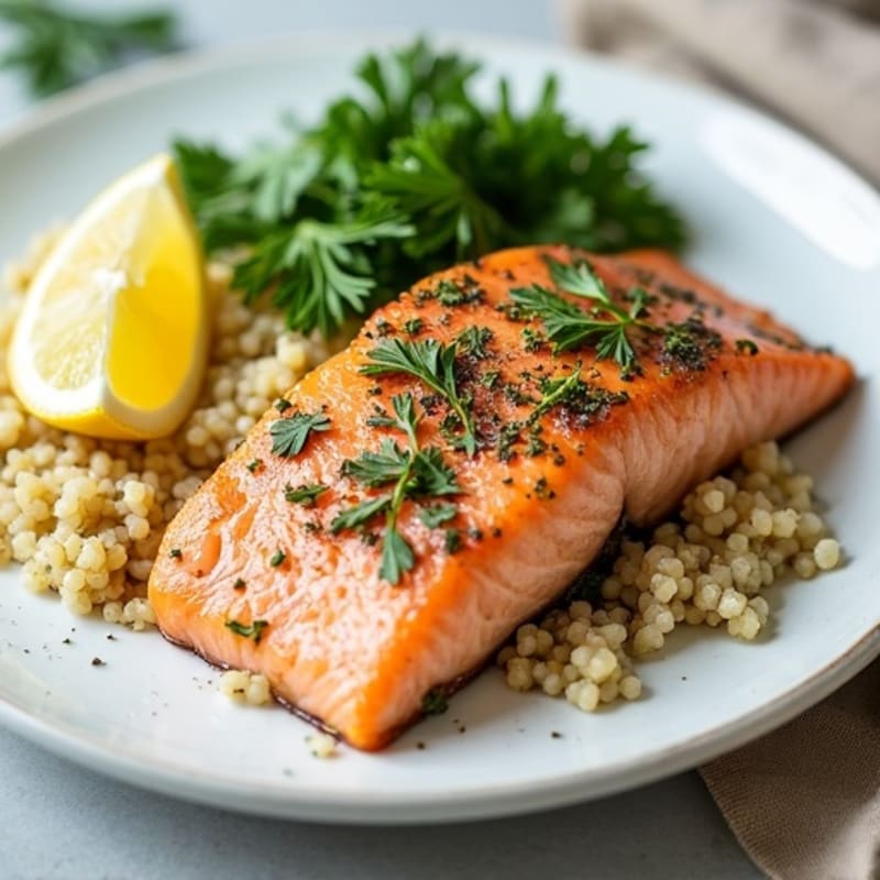 Herb-Crusted Seared Salmon with Quinoa