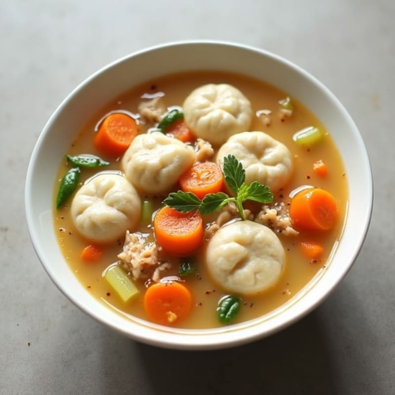 Creamy Chicken and Vegetable Dumpling Soup