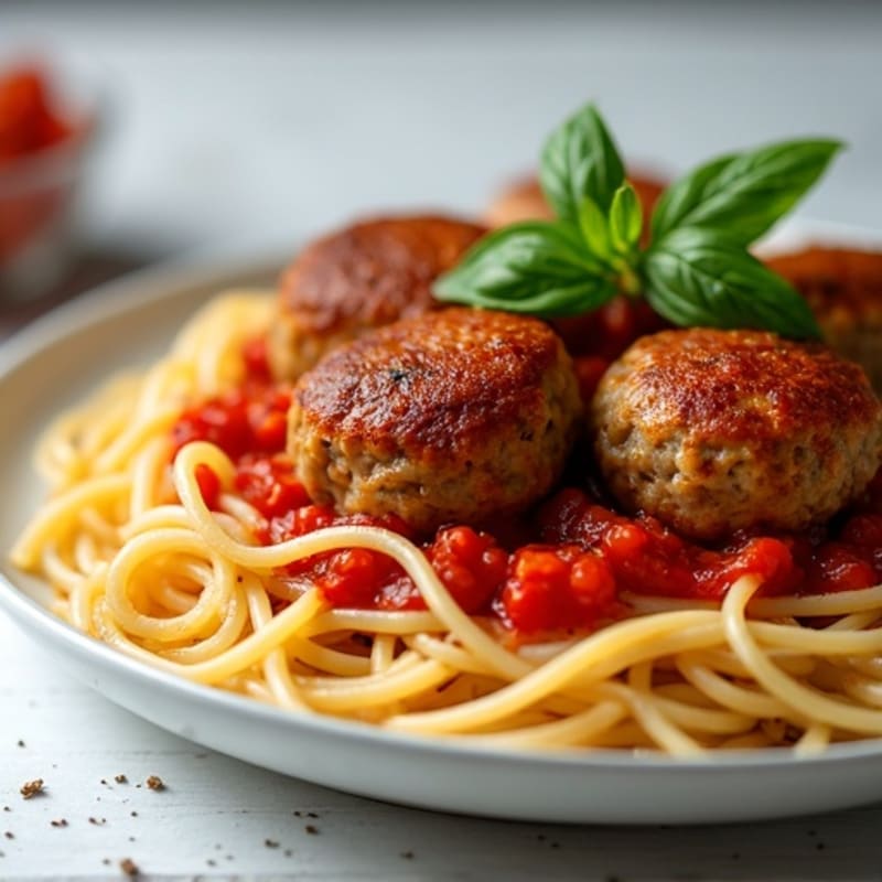 Hearty Lean Turkey Meatballs with Whole Wheat Spaghetti and Fresh Tomato Sauce