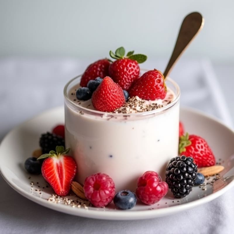 Silky Greek Yogurt Protein Mousse with Mixed Berries