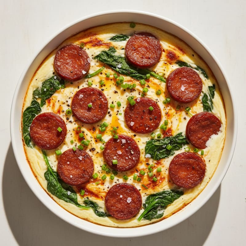 Creamy Baked Eggs with Smoky Chorizo