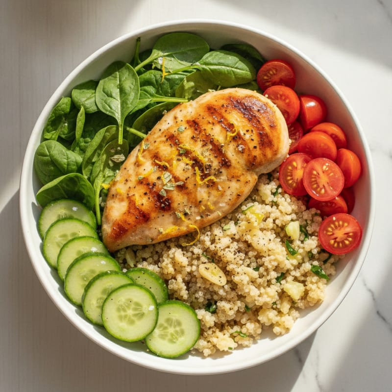 Lemon-Herb Chicken and Quinoa Bowl