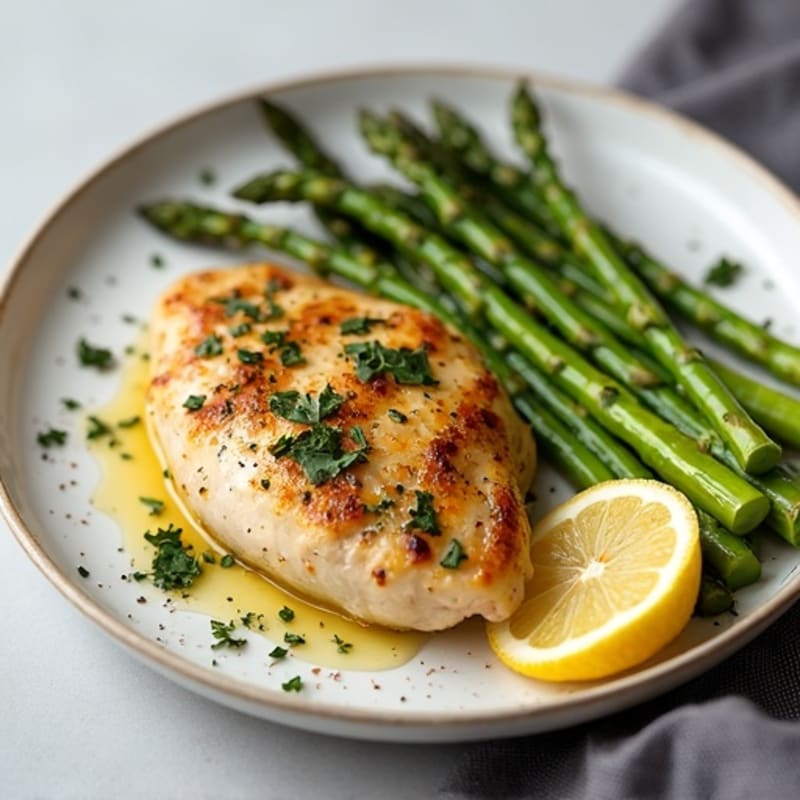 Lemon-Herb Roasted Chicken with Crispy Asparagus