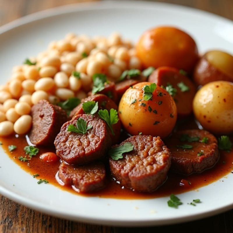 Slow Simmered Beef Stew with Roasted Potatoes