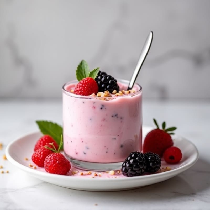 Greek Yogurt Protein Mousse with Mixed Berries
