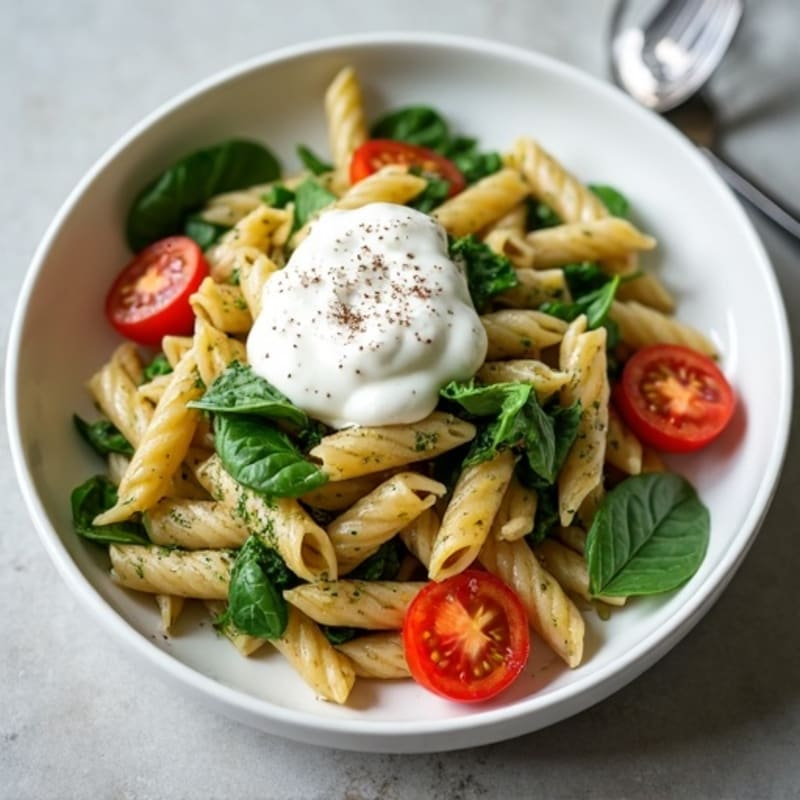 Creamy Chicken Pesto Pasta with Fresh Spinach