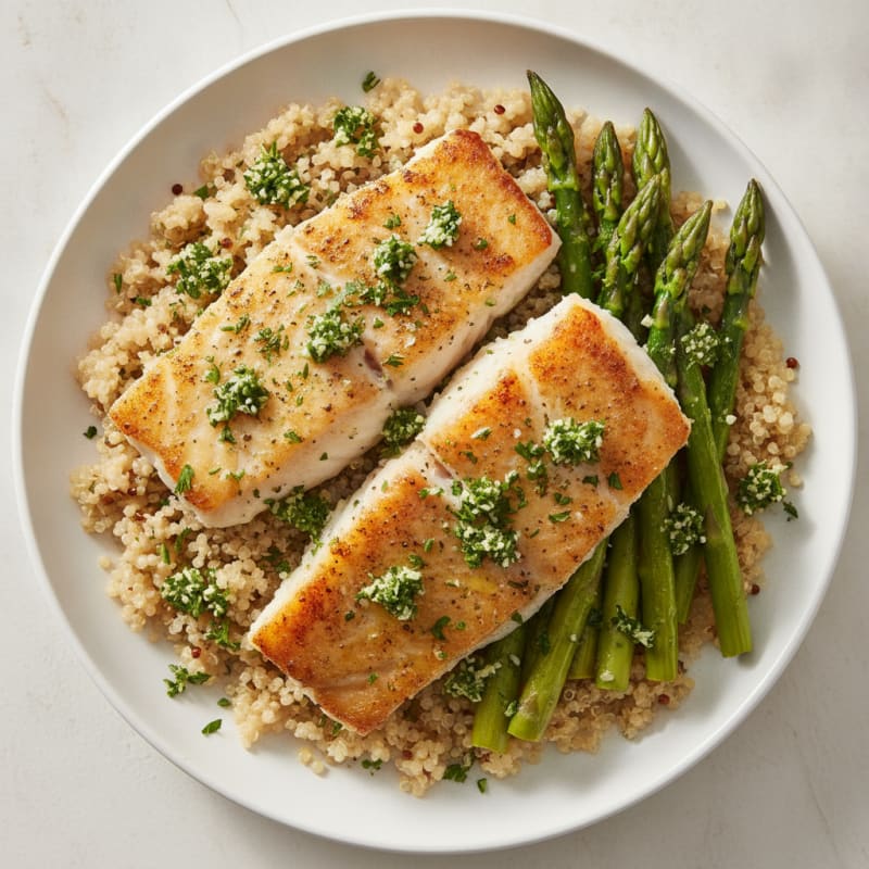 Lemon Herb Baked Cod with Asparagus