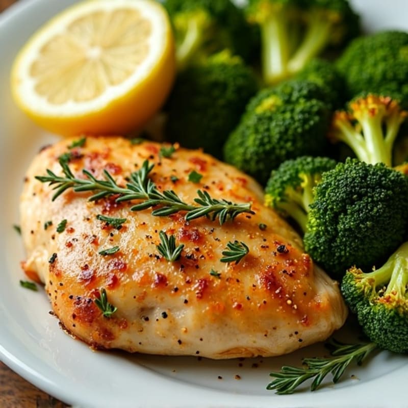 Sheet Pan Lemon-Herb Roasted Chicken and Crispy Broccoli