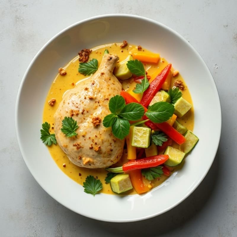Creamy Chicken Thai Green Curry with Fresh Vegetables