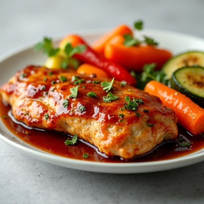 Baked Teriyaki Chicken with Crispy Roasted Vegetables