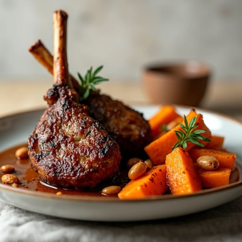 Tender Spiced Lamb with Sweet Potatoes and Dried Apricots