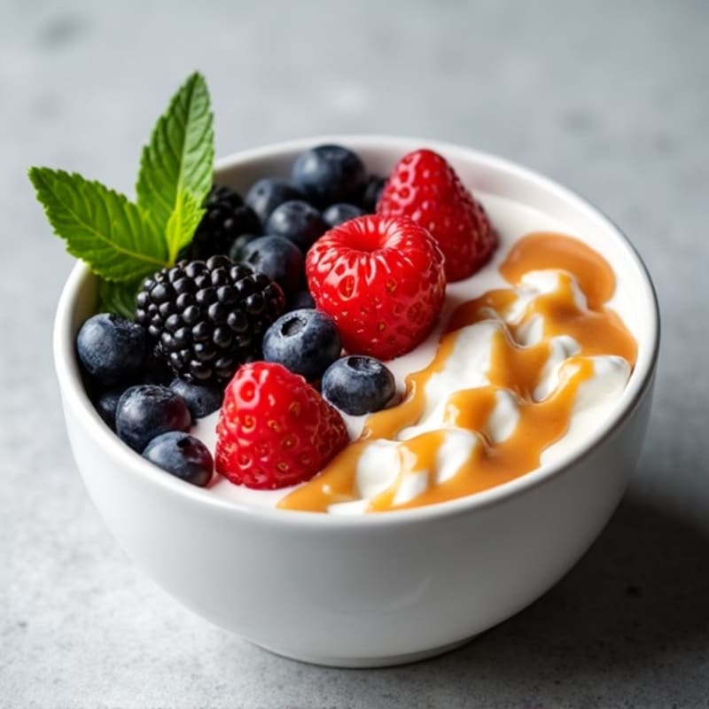 Greek Yogurt Protein Bowl with Mixed Berries and Almond Butter