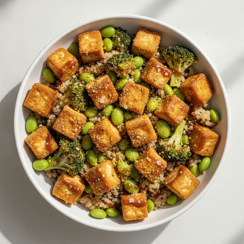 Baked Tofu Quinoa Power Bowl
