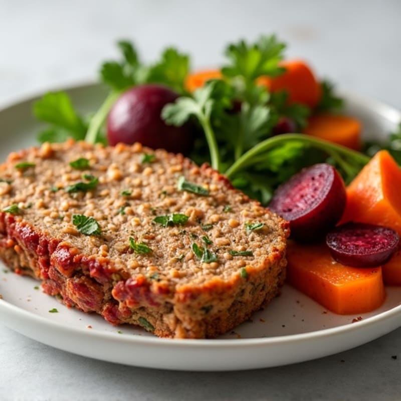 Savory Lean Meatloaf with Roasted Root Vegetables