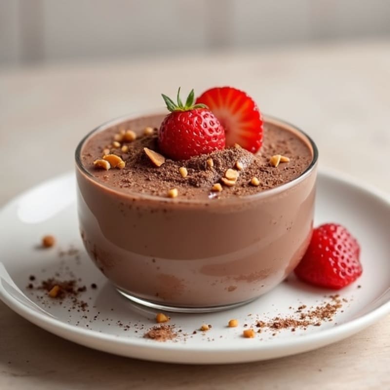 Chocolate Protein Pudding with Chia and Peanut Butter