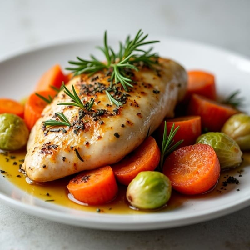 Herb-Roasted Chicken with Crispy Roasted Vegetables