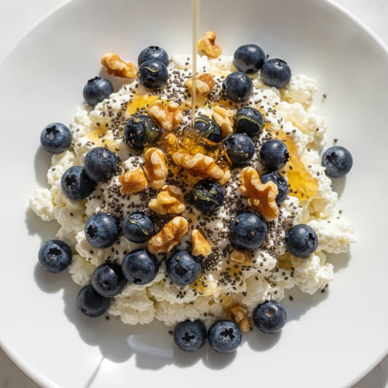 Cottage Cheese Berry Bowl with Chia Seeds