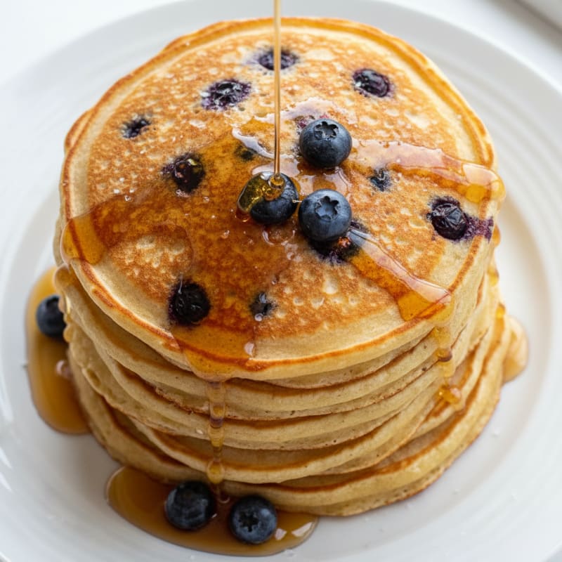 Fluffy Golden Buttermilk Pancake Stack
