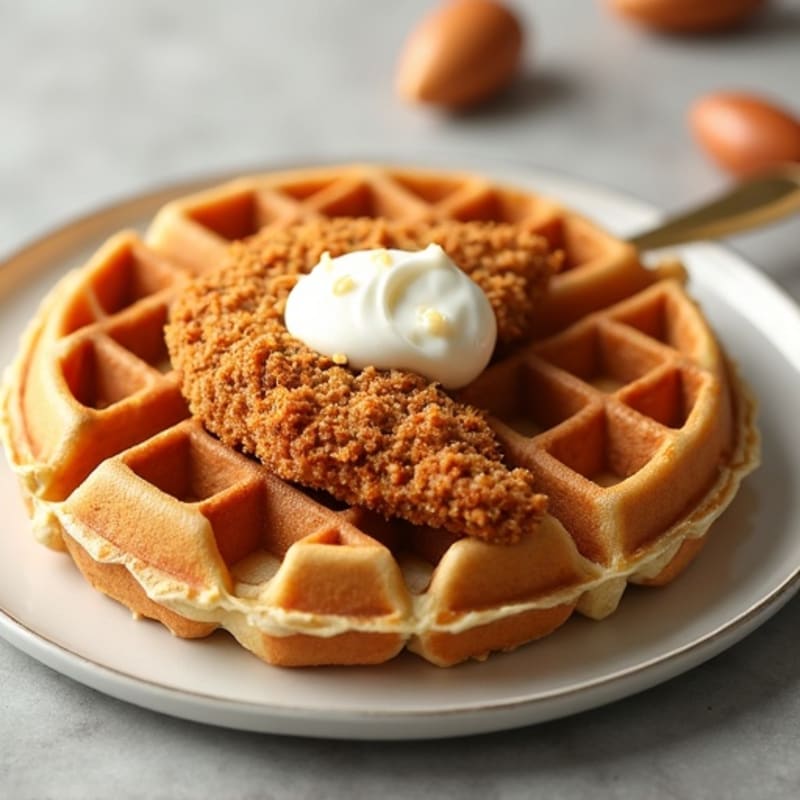 Golden Crispy Chicken with Fluffy Whole Grain Waffles