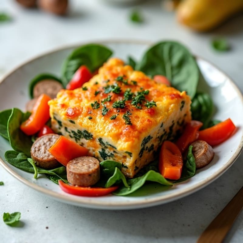 Lean Sausage and Roasted Sweet Potato Casserole