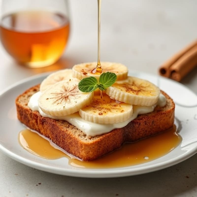 Honey-Drizzled Almond Butter Banana Toast with Cinnamon