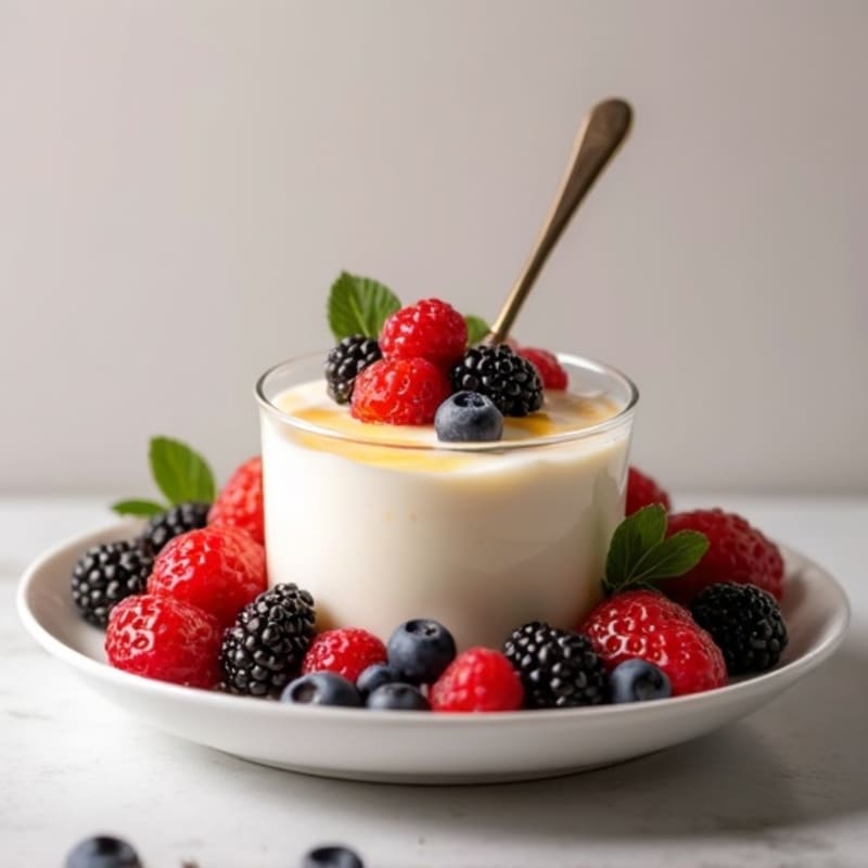 Silky Vanilla Protein Yogurt with Berries