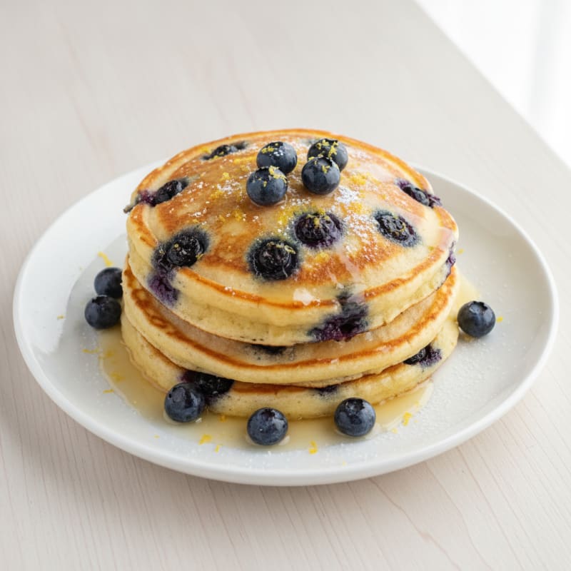 Blueberry Ricotta Pancakes with Lemon Zest