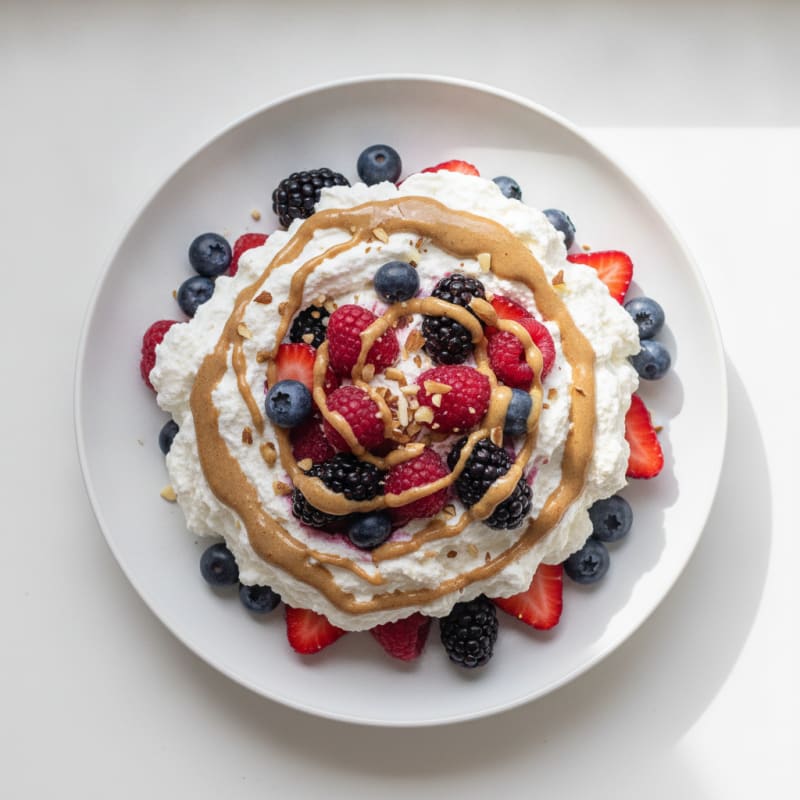 Greek Yogurt Protein Mousse with Mixed Berries