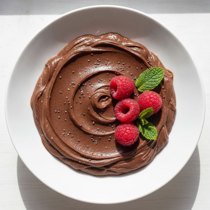 Silky Chocolate Protein Pudding with Chia Seeds