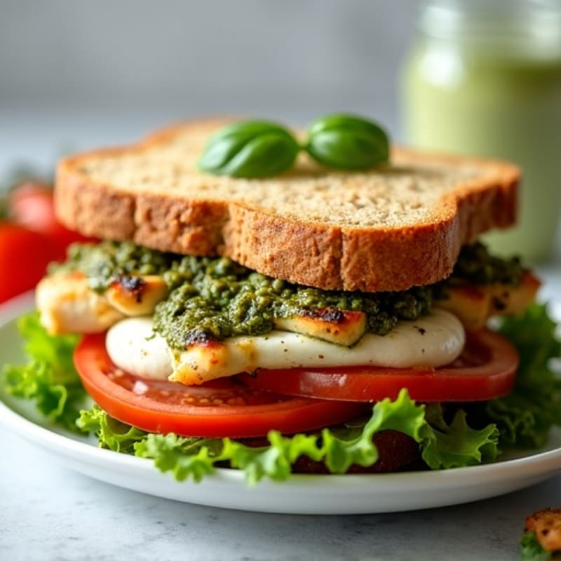 Herb-Pesto Grilled Chicken Sandwich with Fresh Mozzarella