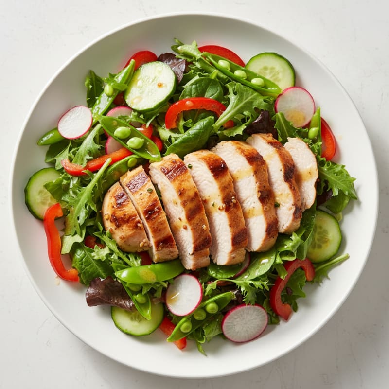 Grilled Turkey Breast Salad with Crunchy Vegetables