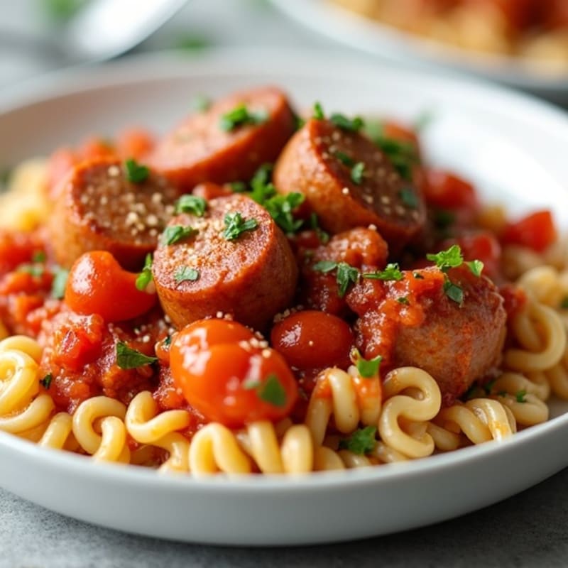 Hearty Lean Sausage Ragu with Whole Wheat Pasta