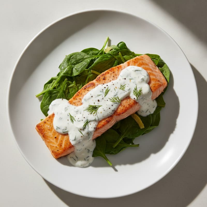 Pan-Seared Salmon with Dill Sauce