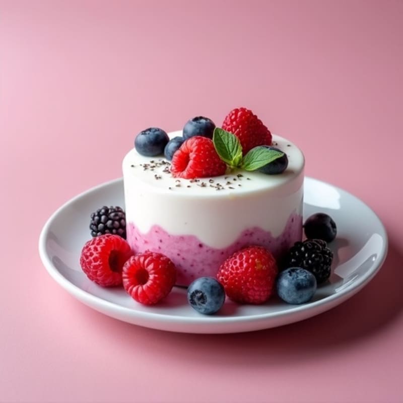 Silky Greek Yogurt Protein Pudding with Berries